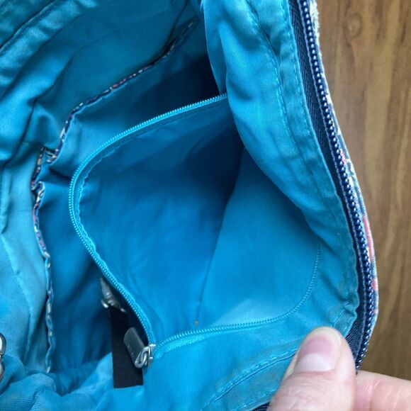 Travelon Women's Zip Crossbody Bag Multi Pocket Organizer Paisley Blue GUC - Picture 14 of 16